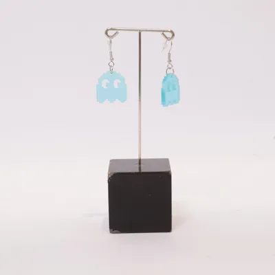Earrings (Blue) Unknown metal, Plastic
