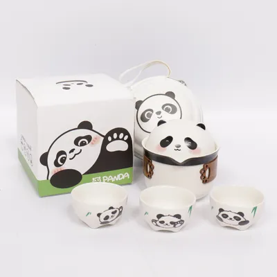 Skål (Vit, Svart) från Panda