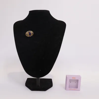 Brosch (Guldfärgad, Blå) från My Jewellery Okänd metall