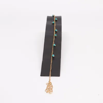 Enkelbandje (Goud, Turquoise) Onbekend materiaal