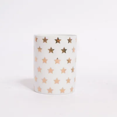 Drinking glass (White, Gold) from Bloomingville