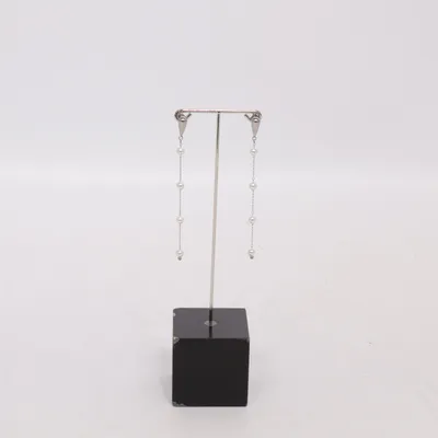 Earrings (Silver, White) Unknown metal