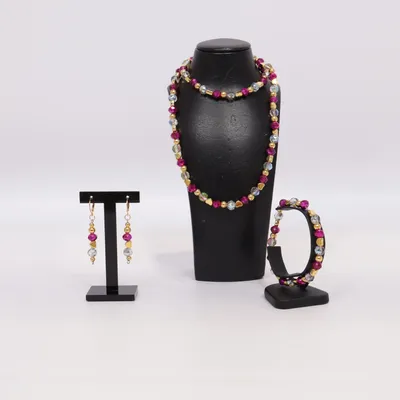 Sieradenset (Lila, Goud, Transparant) Onbekend materiaal