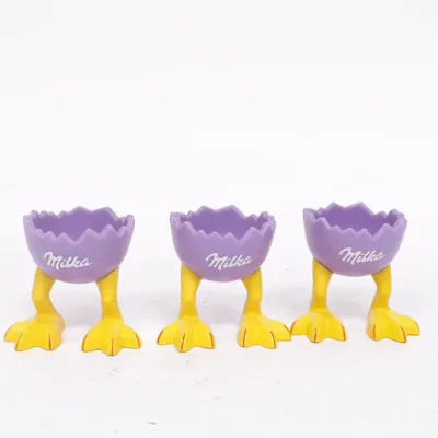 Egg cup (Purple, Yellow) from Milka