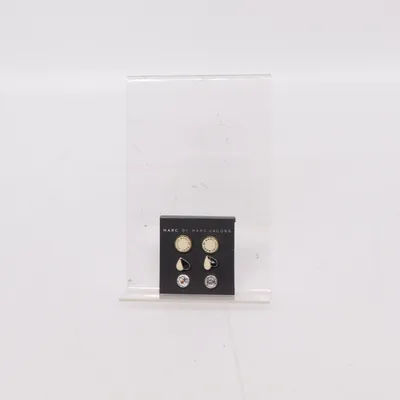 Ohrringe (Weiß, Schwarz, Gold) von Marc by Marc Jacobs Unbekanntes Metall