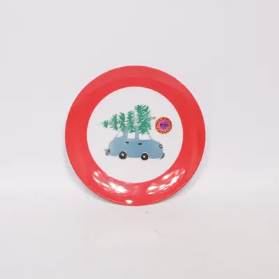 Plate (Red, Blue, Green) from Rice