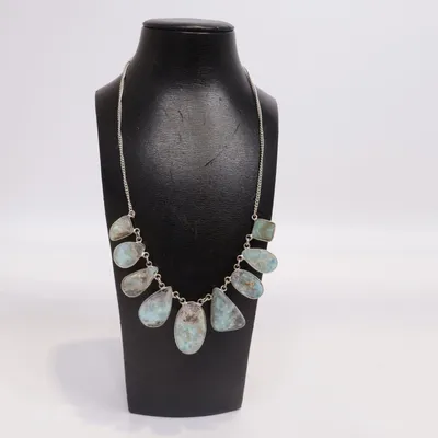 Halsband (Blå, Grå) Silver