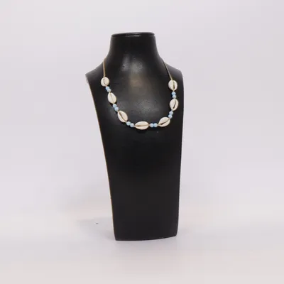 Halsband (Beige, Blå) Bärnsten