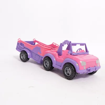 Leksaksbil (Barby Auto, Fahrzeug mit Anhänger, wunderschön) från Simba
