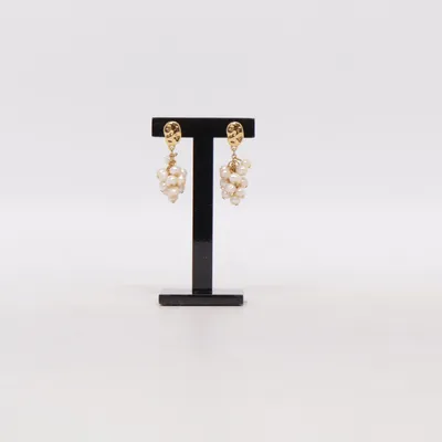 Örhängen (Vit, Guldfärgad) Okänd metall