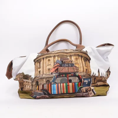 Weekendtaske (Paul Smith Travel Bag, Mini Cooper, London Style, Designer Tasche, City Print, British Fashion, Sammlerstück) fra Paul Smith Læder, Polyester