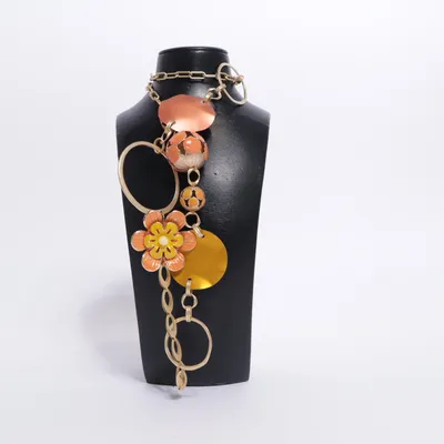Necklace (Gold, Orange, Multicolored) from Bijou Brigitte Unknown metal