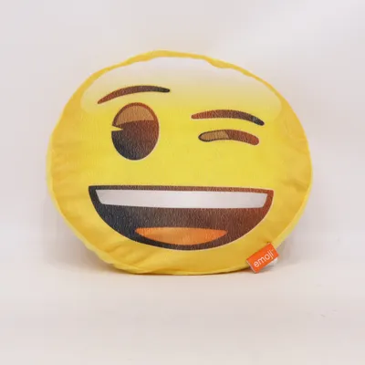 Prydnadskudde (Gul, Svart, Vit) från Emoji Polyester
