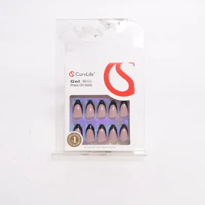 Faux ongles (Noir, Beige)