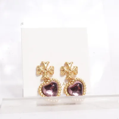 Earrings (Gold, Purple) from Tory Burch Unknown metal
