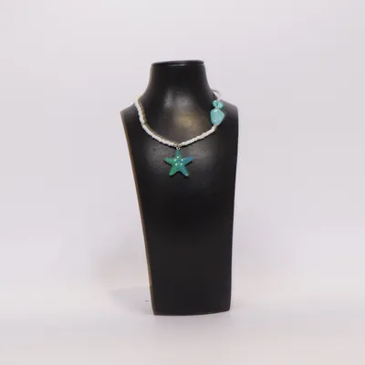Halsband (Vit, Turkos, Grön) Bärnsten