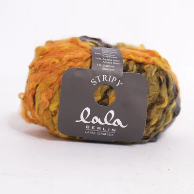 Yarn (Stripy) from Lana Grossa Acrylic, Alpaca wool, Elastane, Merino wool