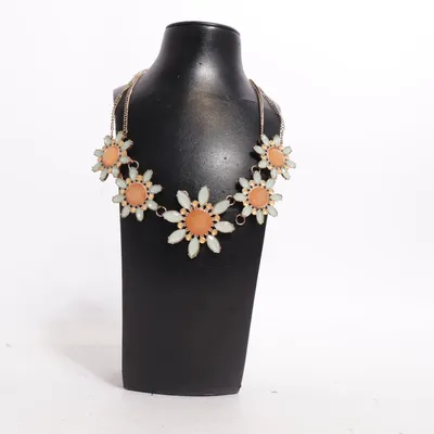 Necklace (Orange, Green, Gold) Unknown metal