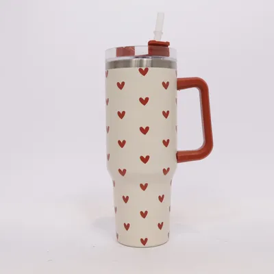 Thermos mug (Beige, Red)