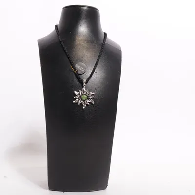 Necklace (Black, Silver, Green) from Expressions Unknown metal