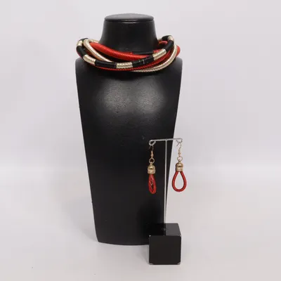 Jewelry set (Red, Black, Gold) from Fashion Jewelry Unknown metal