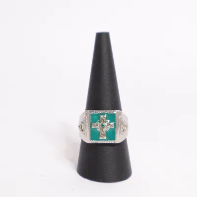 Signet ring (Silver, Turquoise) Unknown metal