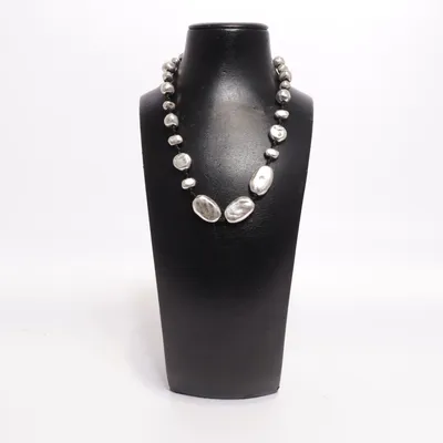 Necklace (Silver, Black) from Selection Unknown metal