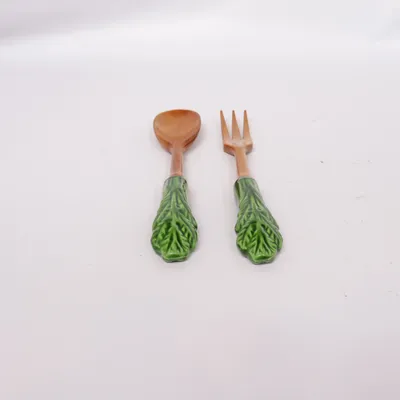 Serving cutlery (Brown, Green)