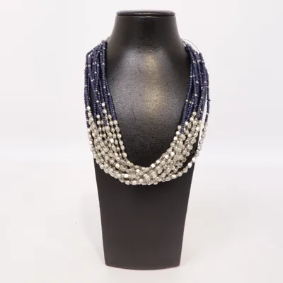 Ketting (Blauw, Zilver) Onbekend materiaal