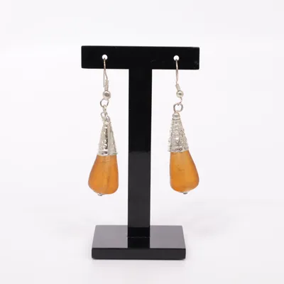 Örhängen (Orange, Silverfärgad) Plast