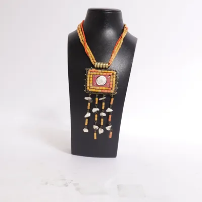 Collier (Jaune, Orange, Rose) Cuivre, Coquillage