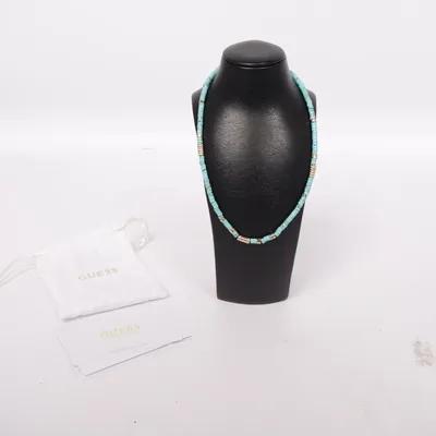 Halsband (Turkos, Guldfärgad) från Guess Okänd metall, Guldpläterad