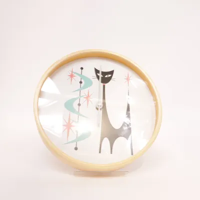 Wandklok (RETRO VINTAGE WANDUHR Katzenmotiv) van Ostar Bamboo