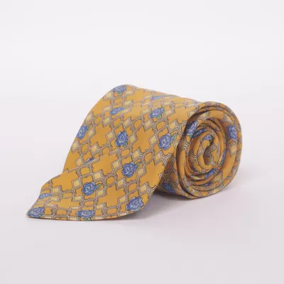 Krawatte (Gelb, Blau, Mehrfarbig) von Pierre Balmain Seide