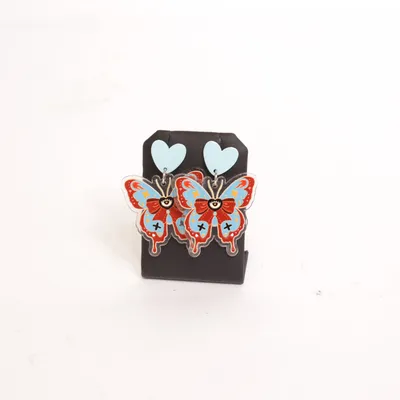 Earrings (Blue, Red, Multicolored) Unknown metal