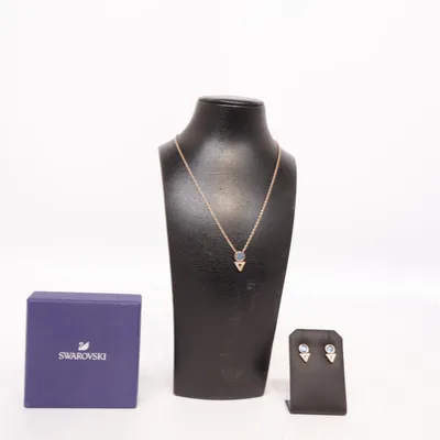 Smyckesset (Blå, Guldfärgad) från Swarovski Okänd metall