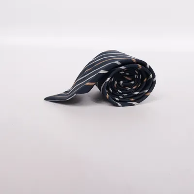 Cravate (Bleu, Blanc, Marron) de Monti Soie