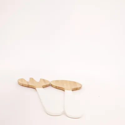 Salad servers (Brown, White)