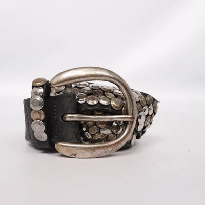 Bälte (Svart, Silverfärgad)