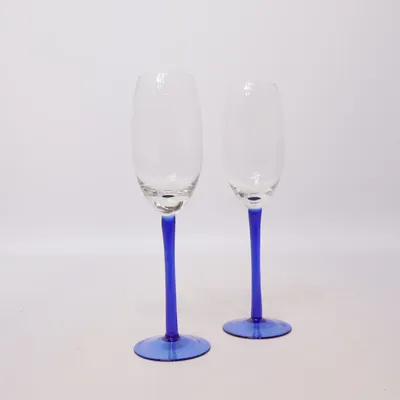 Vinglas (Blå, Transparent)