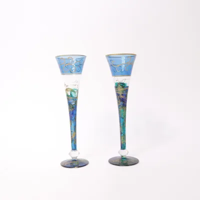 Champagneglas (Blauw, Goud, Meerkleurig) van Flirt