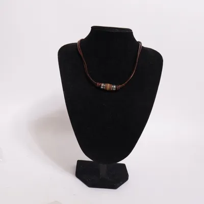 Halsband (Brun, Silverfärgad) från Fossil Rostfritt stål