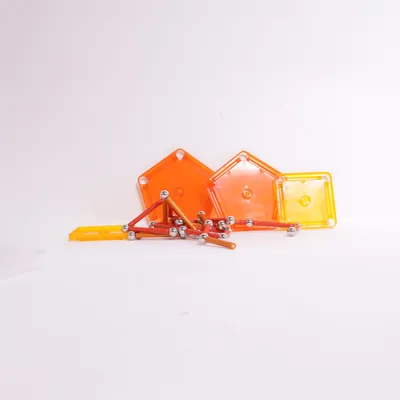 Bouwset (Oranje, Zilver) van Geomag