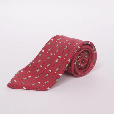 Tie (Red, Multicolored) from Hermès Silk