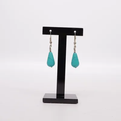Earrings (Turquoise) Plastic, Unknown metal