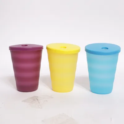 Drinking glass (Purple, Yellow, Blue) from Tupperware