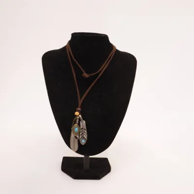 Ketting (Bruin, Zilver, Turquoise) Onbekend materiaal