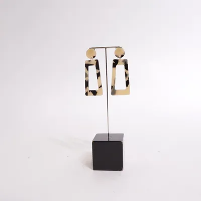 Oorbellen (Beige, Zwart) Onbekend materiaal