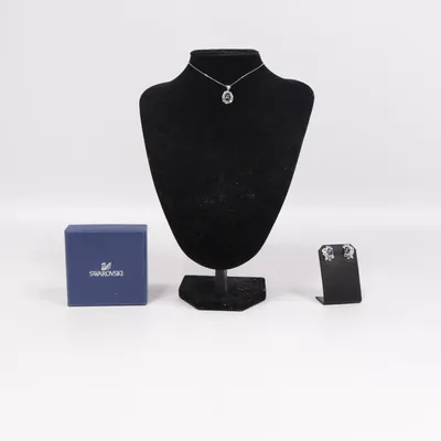 Smykkesæt (Blå, Sølv) fra Swarovski Ukendt metal