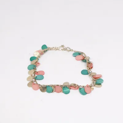 Bracelet de cheville (Rose, Turquoise, Or) Métal inconnu